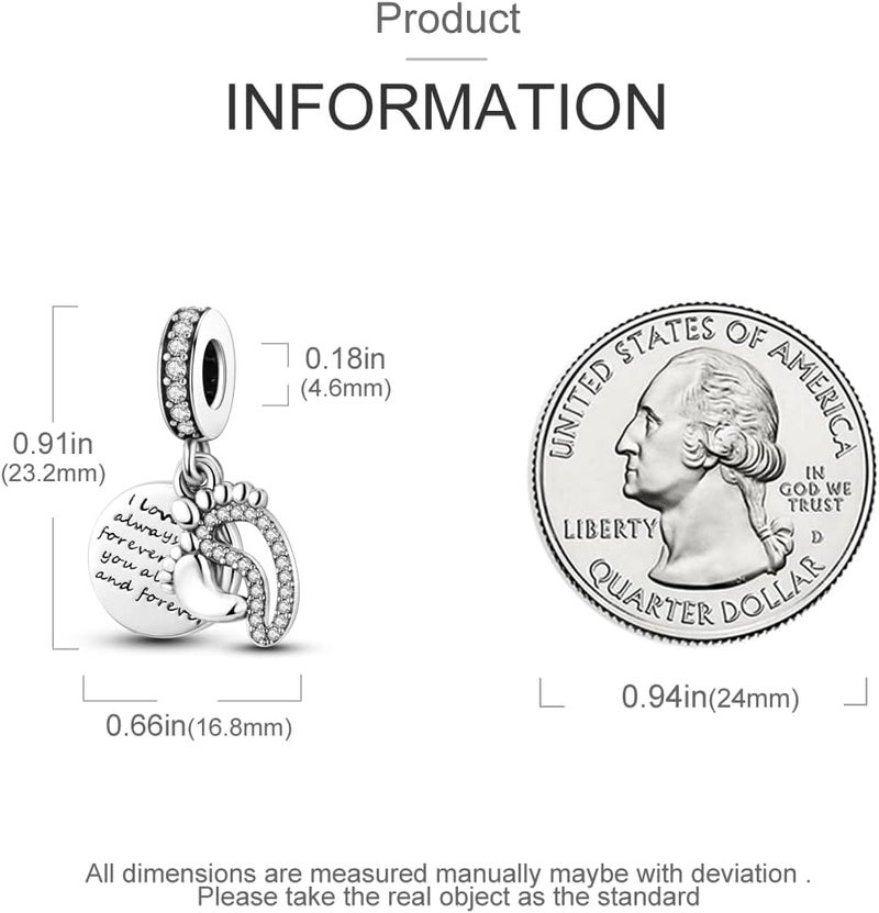 MULA 925 Sterling Silver Charms for Bracelets and Necklaces Lucky Home Happy Family Forever Love Mom Beads Dangle Pendants Jewelry for Women - Image 4